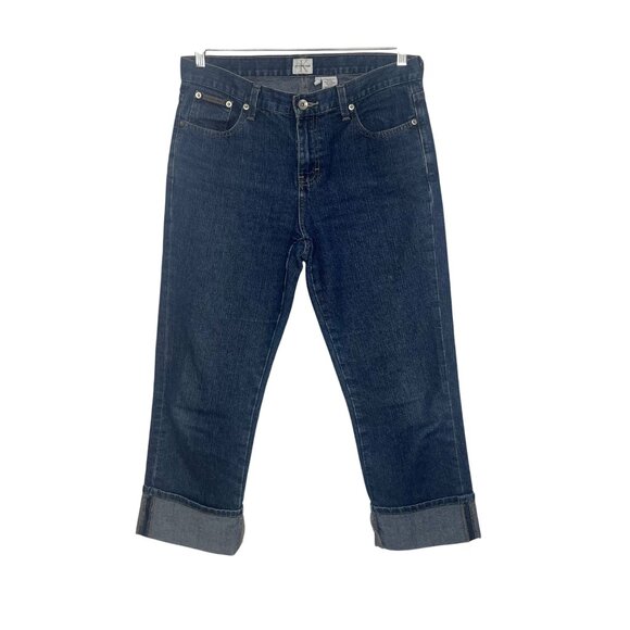Calvin Klein Womens Lean Cuffed Jeans Cropped Size 10 - Picture 1 of 10